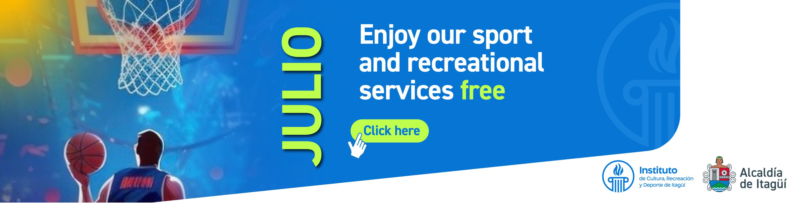 Enjoy our sport and recreational services free