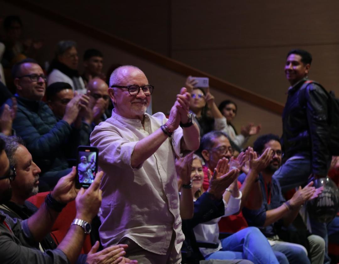 El actor César Mora en el séptimo Festival Internacional de Cine Ciudad de Itagüí.